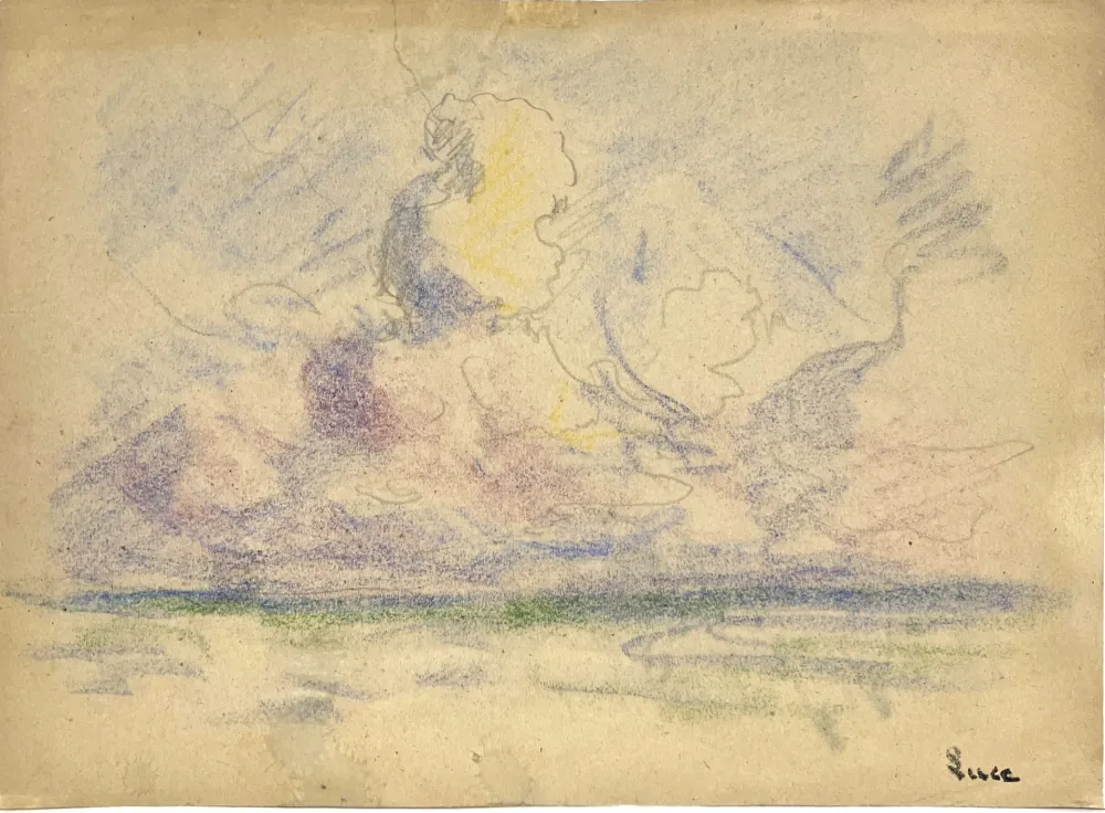 Geen Techniek Luce - Bord de mer. Vers 1900. Pastel 