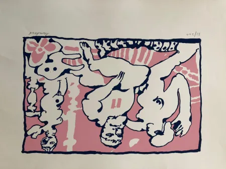 Zeefdruk Lucebert - Die Olympiker