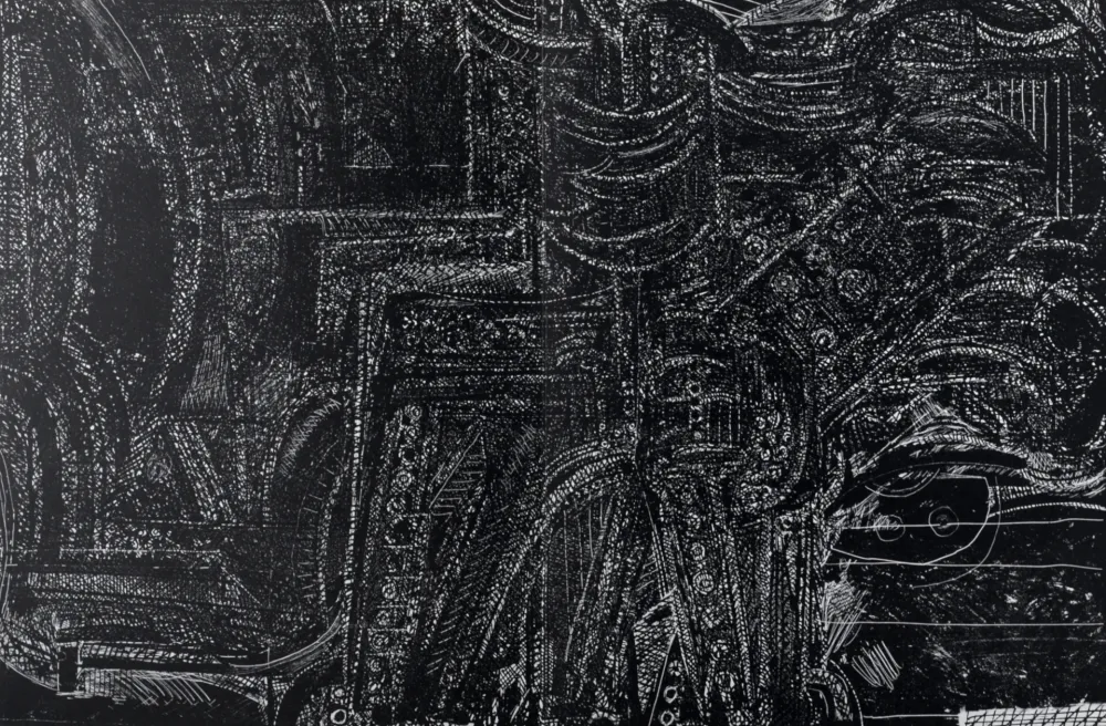 Lithografie Luginbühl - Abstract Composition,1964