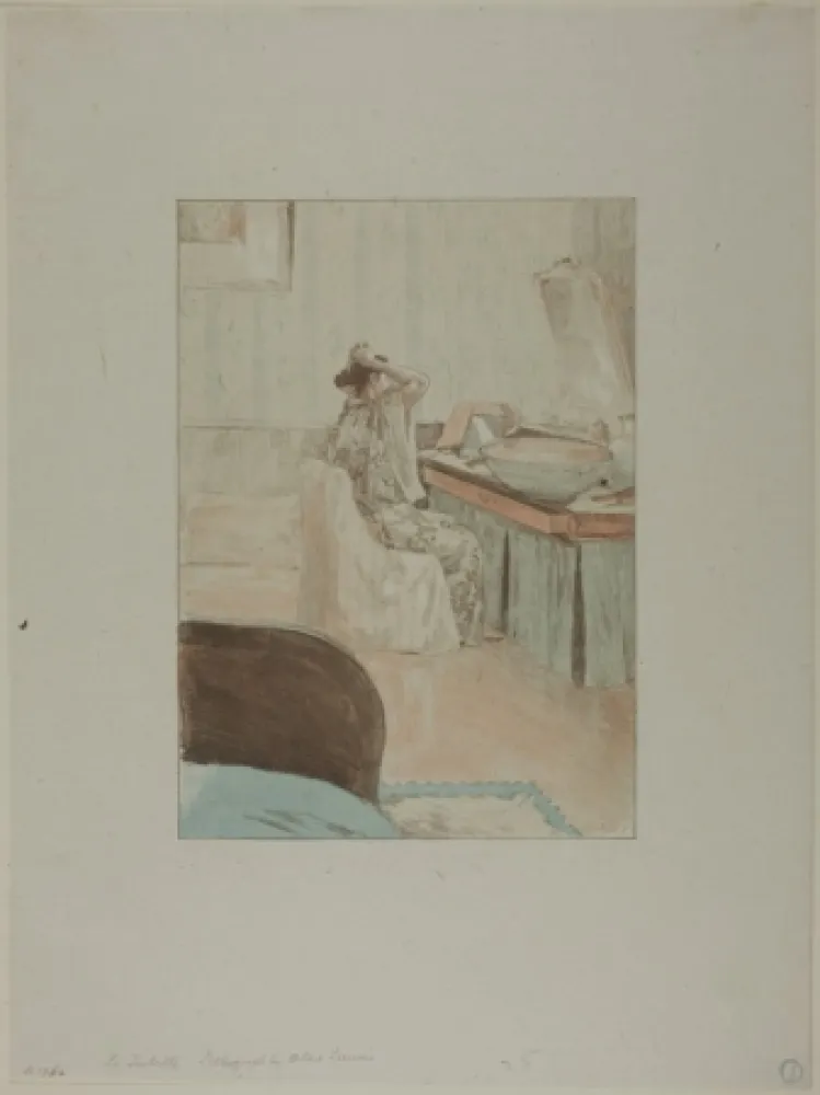 Lithografie Lunois - La toilette