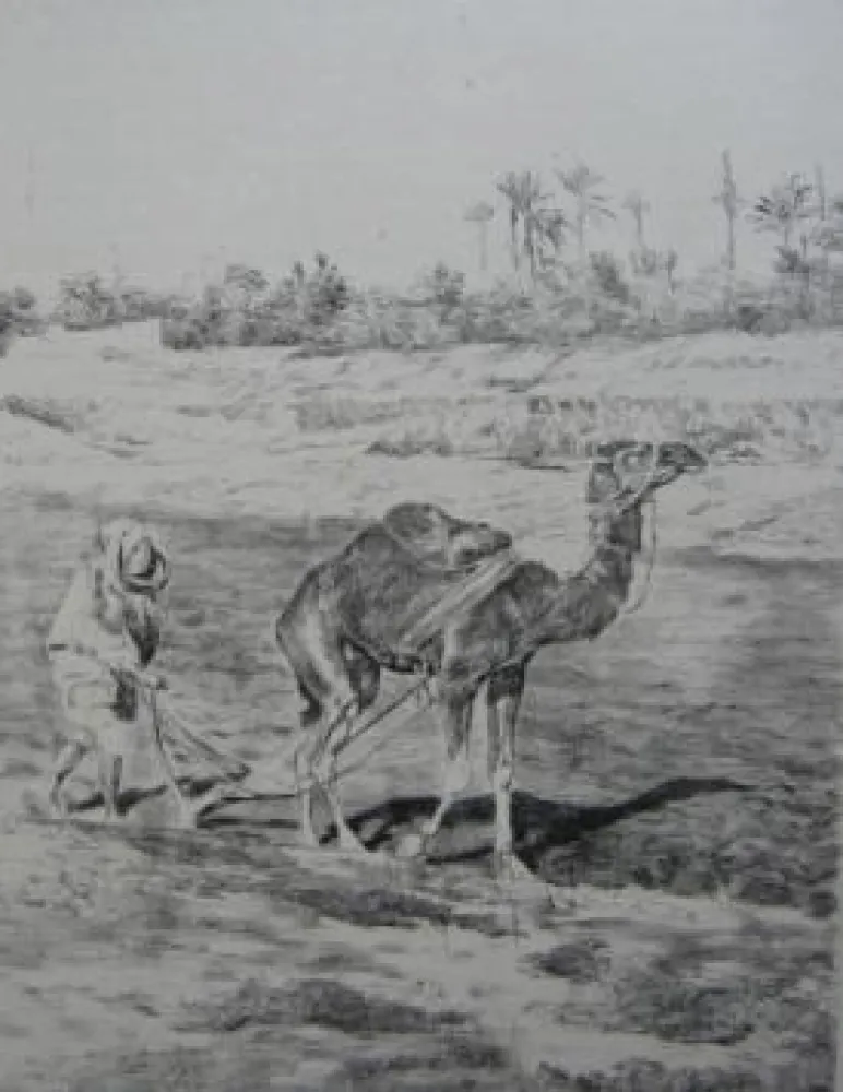 Lithografie Lunois - Laboureur du Kef