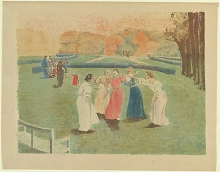 Lithografie Lunois - Le colin-maillard (Blind Man's Bluff)