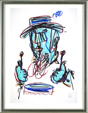 Zeefdruk Lüpertz - O.T. (Trommler), 2015