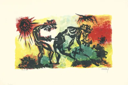 Lithografie Lurcat - Combat