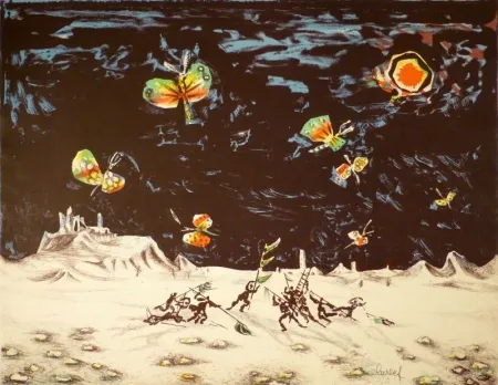 Lithografie Lurcat - (Krieg und Frieden)