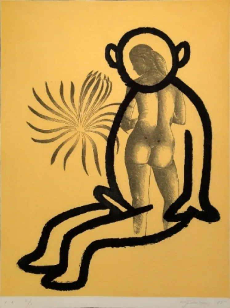 Aquatint Lüthi - Selbstporträt aus der Serie der großen Gefühle I