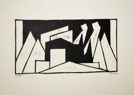 Houtsnede Maatsch - Composition, 1924