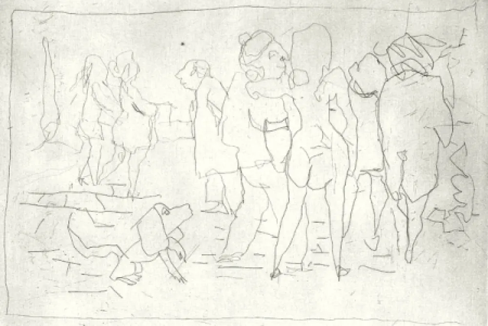 Ets En Aquatint Maccari - Nell'orto di Mino Maccari