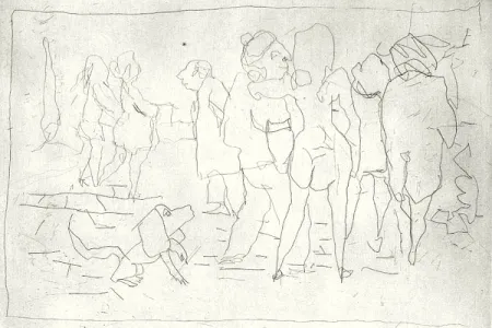 Ets En Aquatint Maccari - Nell'orto di Mino Maccari