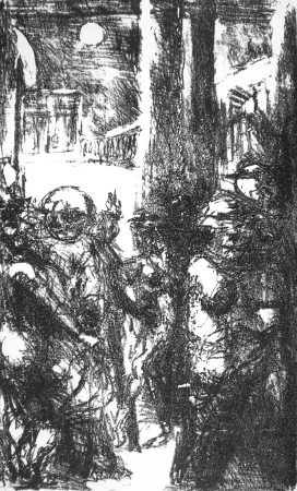 Lithografie Maccari - Piazza San Pietro