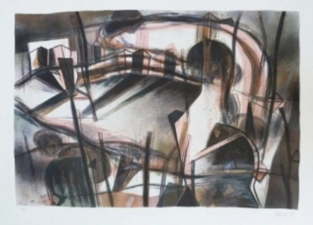 Lithografie Macotela - Paseo interior