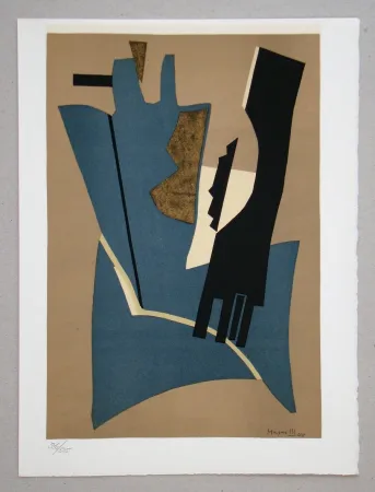Lithografie Magnelli - Composition - Papier collé 1948
