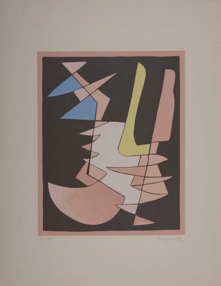 Zeefdruk Magnelli - Opposition, 1953 - Hand-signed