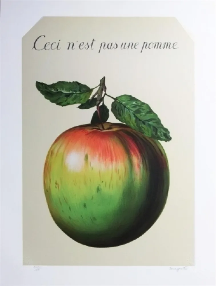 Lithografie Magritte - Ceci n'est pas une pomme (this is not an apple)