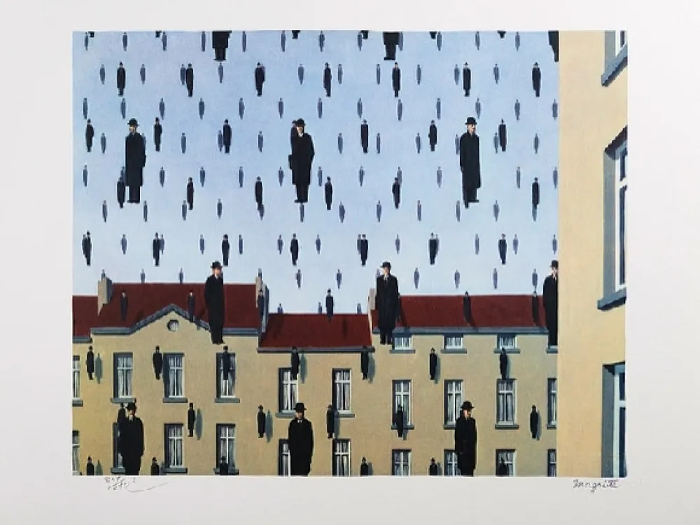 Lithografie Magritte - Golconde