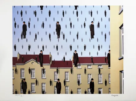 Lithografie Magritte - Golconde (Golconda)