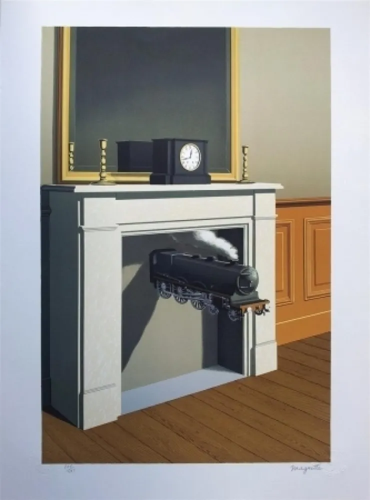 Lithografie Magritte - La durée poignardée (Time Transfixed)