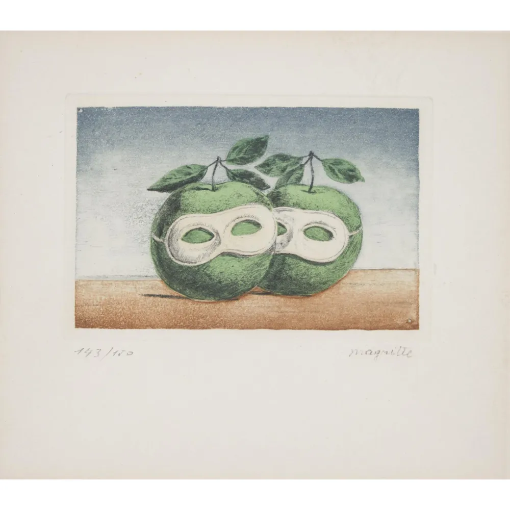 Ets En Aquatint Magritte - LE PRÊTRE MARIÉ, PLATE I, FROM SIGNE DE SURVIE AU TEMPS D'AMOUR, 1968 
