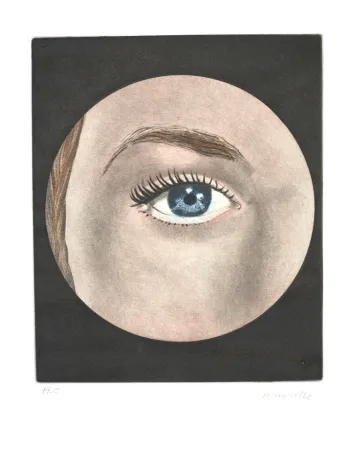Ets En Aquatint Magritte - L'oeil - 1968
