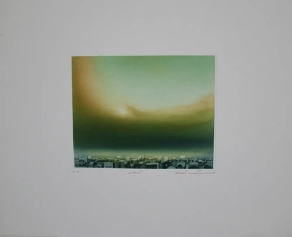 Ets En Aquatint Maibaum - Stadt / City