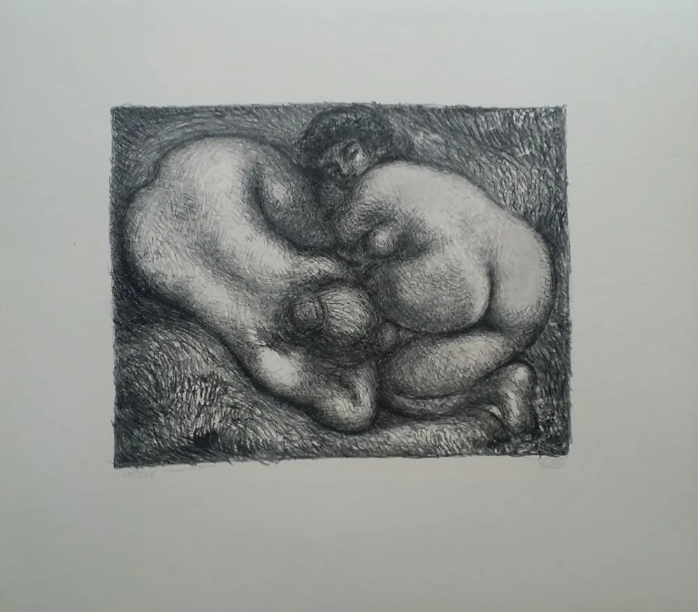 Lithografie Maillol - Deux femmes dans l'herbe (1926) 