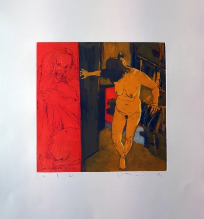 Ets En Aquatint Mair - Se recourbe en Lyre