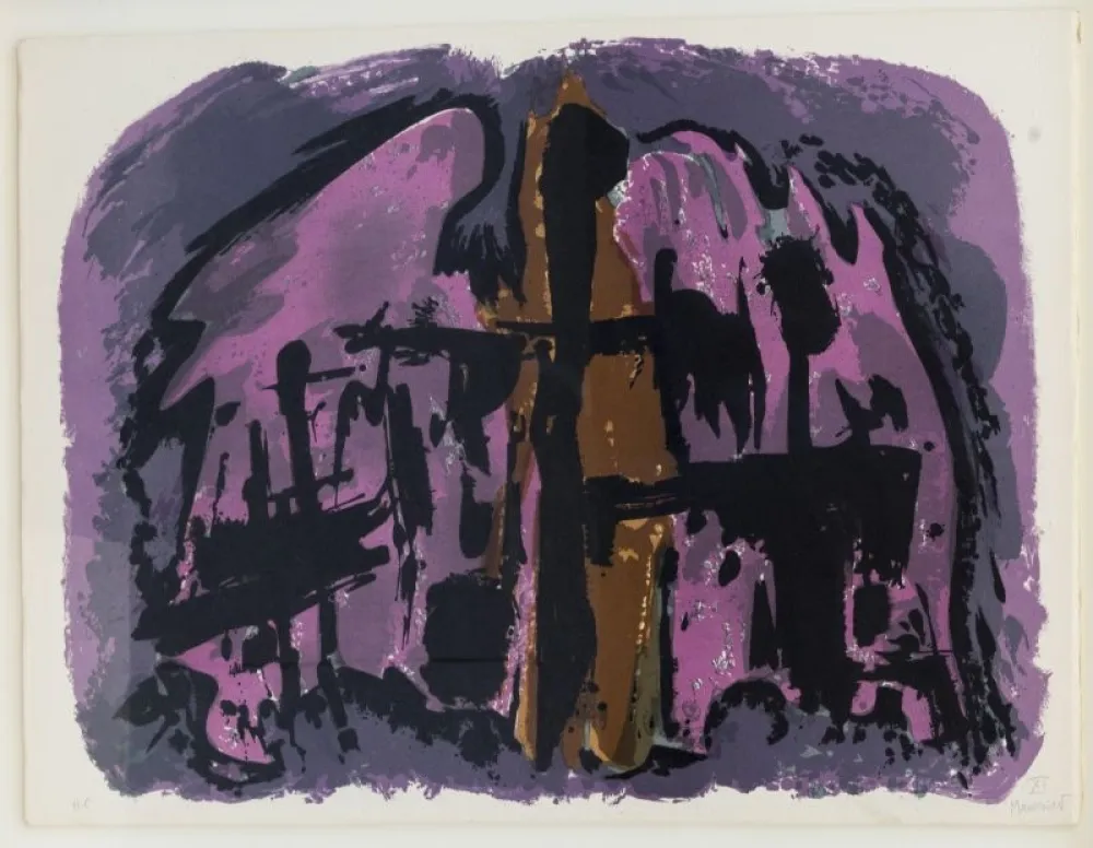 Lithografie Manessier - Composition abstraite