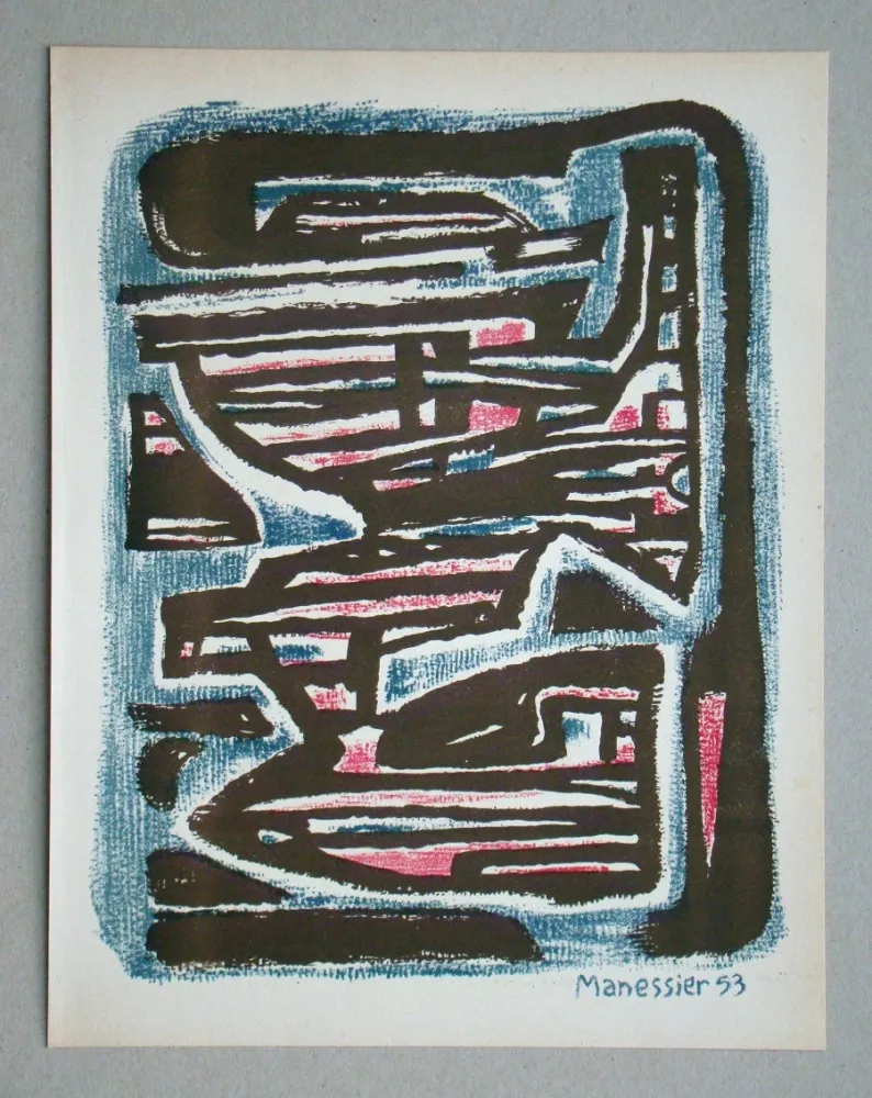 Lithografie Manessier - Formes et Transparance