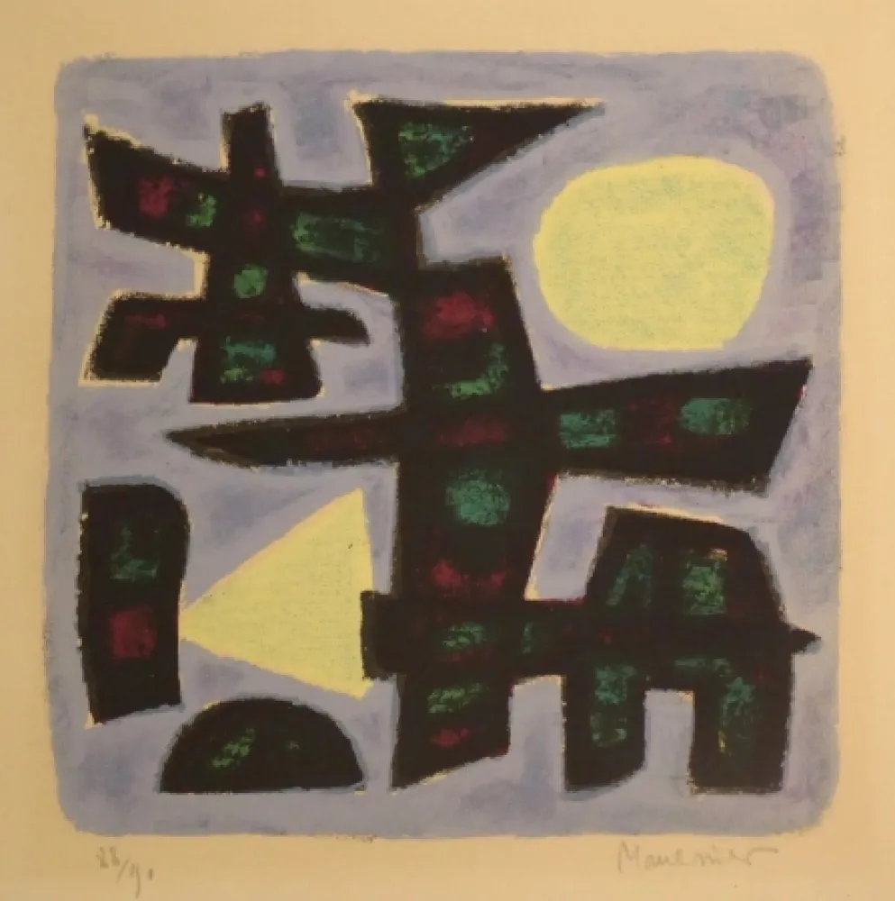 Lithografie Manessier - Hiver en Holland