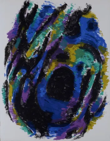 Lithografie Manessier - Le Nid, Petite tache noire