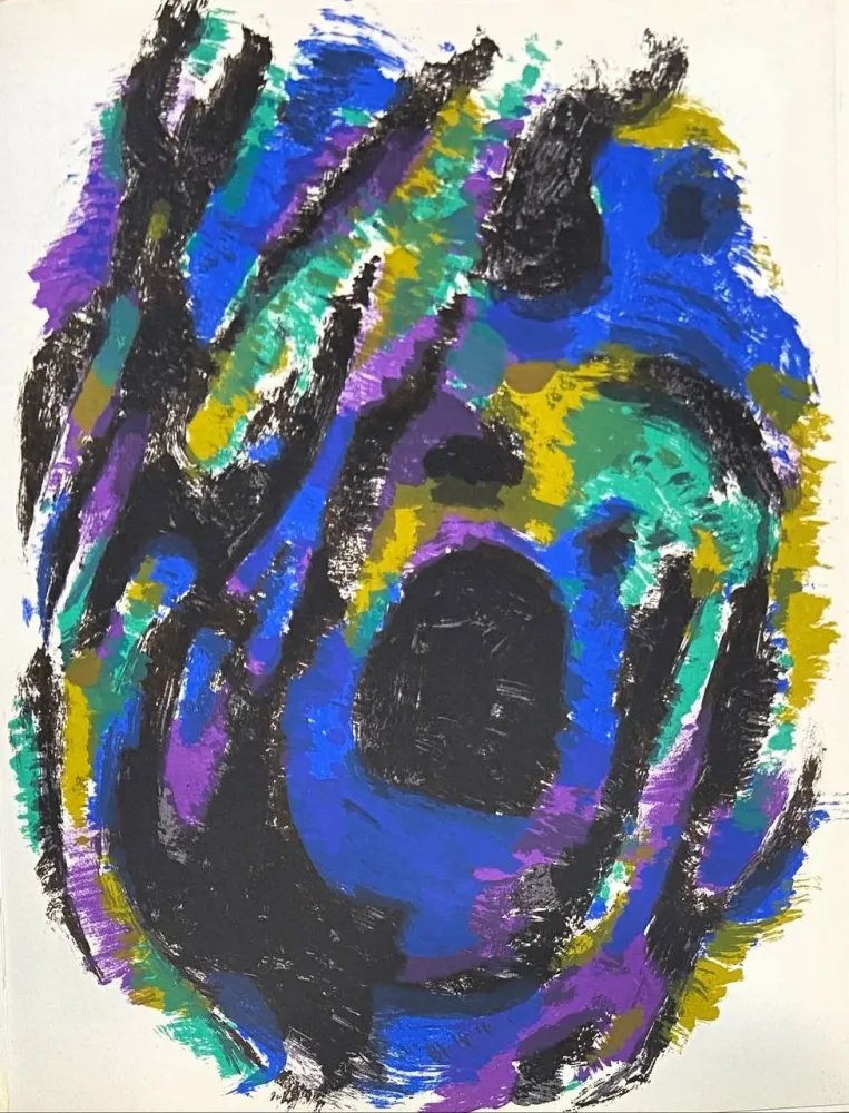 Lithografie Manessier - Le Nid. Petite tache noire n°1