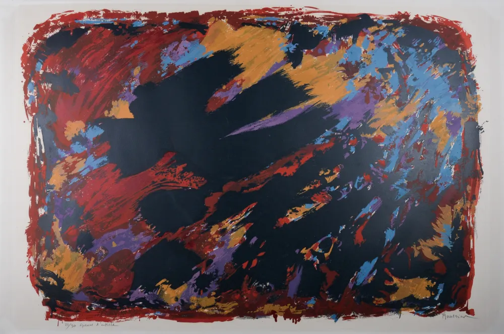 Lithografie Manessier - Le procès de Burgos II