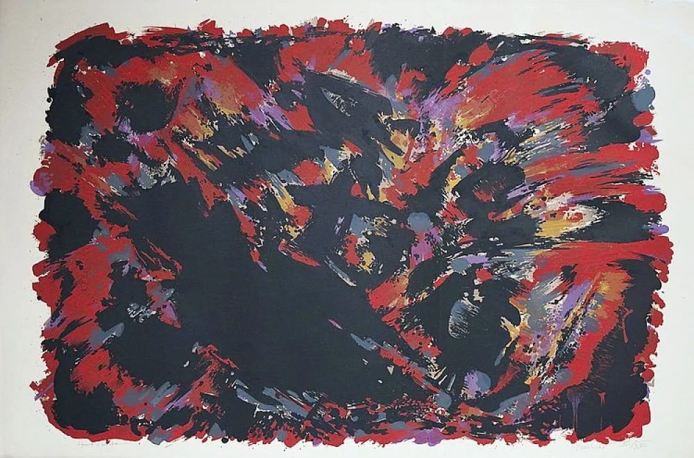 Lithografie Manessier - Le procès de Burgos II