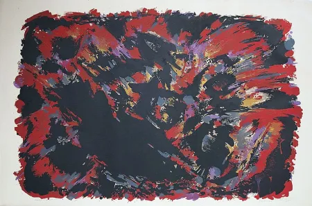 Lithografie Manessier - Le procès de Burgos II