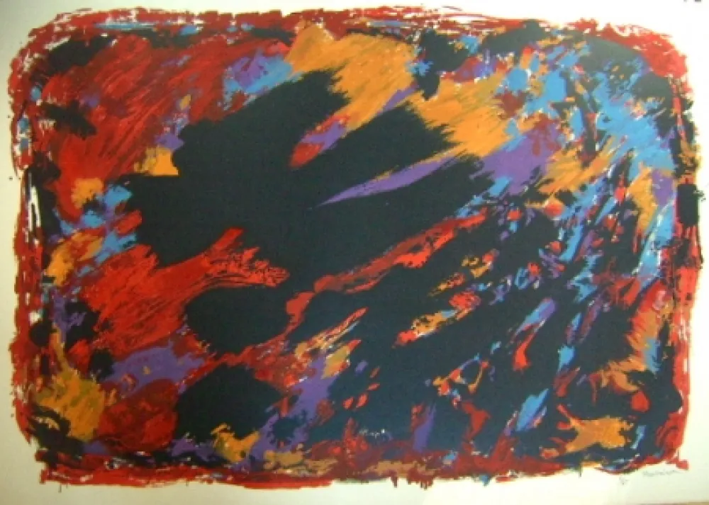 Lithografie Manessier - Procès de Burgos I