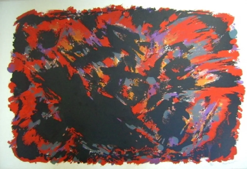 Lithografie Manessier - Procès de Burgos II