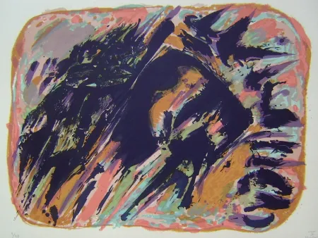 Lithografie Manessier - Suite de Paques V, Le Chant du coq