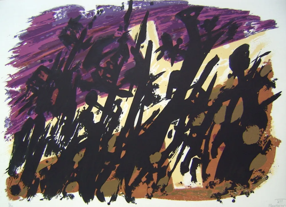 Lithografie Manessier - Suite de Paques VIII, La Croix blanche