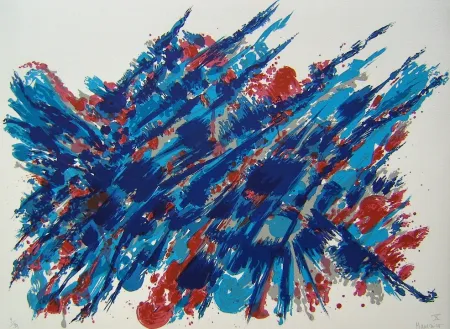 Lithografie Manessier - Suite de Paques X, Le Sang et l'eau