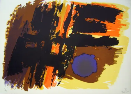 Lithografie Manessier - Suite de Paques XIII, Le Tombeau ouvert