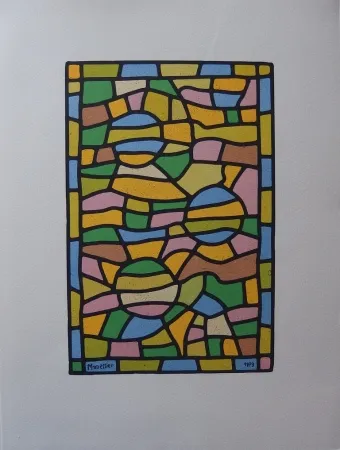 Lithografie Manessier - Vitrail