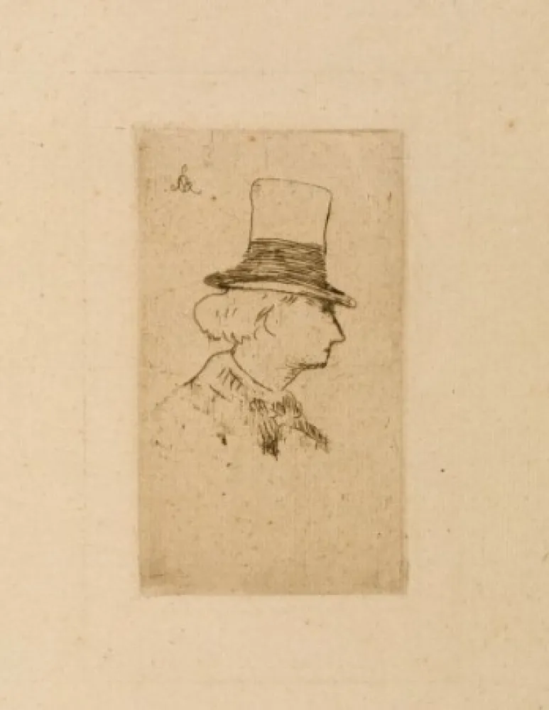 Ets Manet - Baudelaire de profile en chapeau II