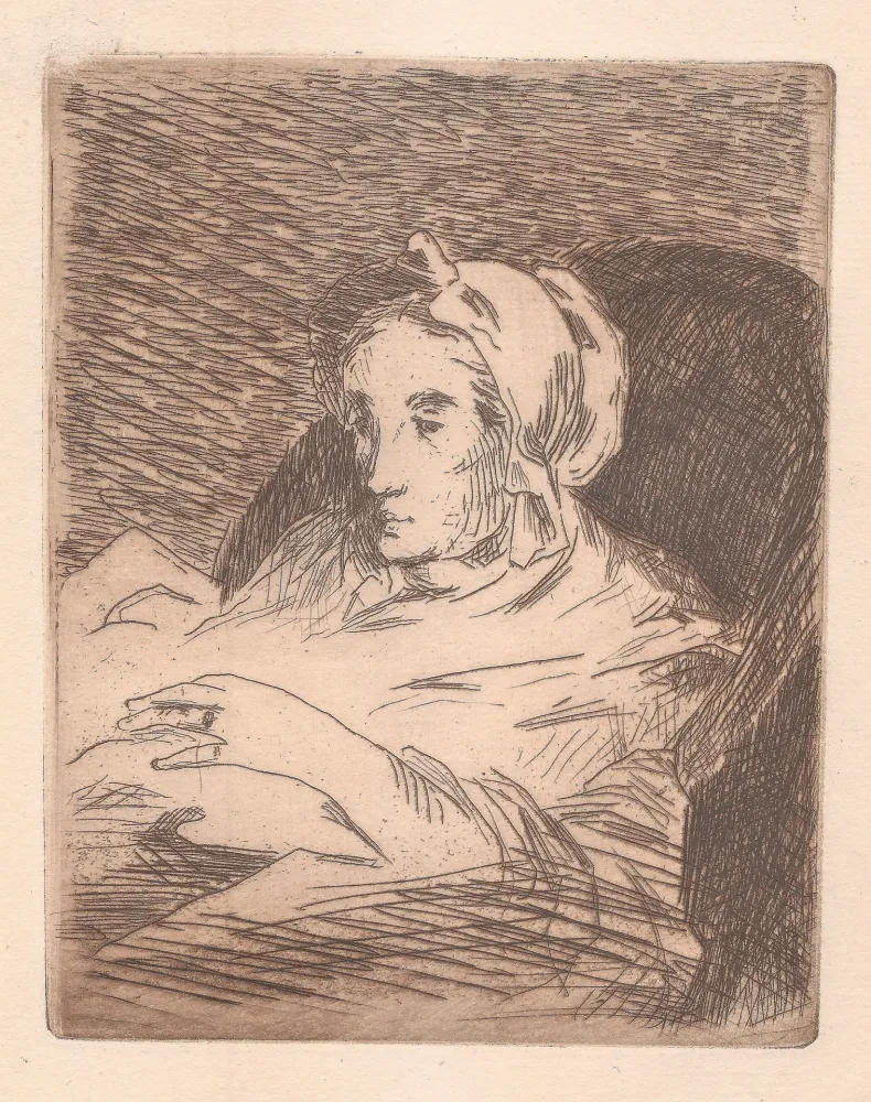 Ets En Aquatint Manet - La convalescente