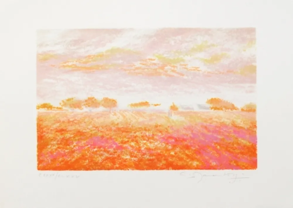 Lithografie Manoukian - Dans les champs / In the Fields