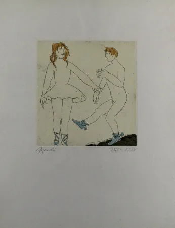 Ets En Aquatint Manzu - Passo di danza II