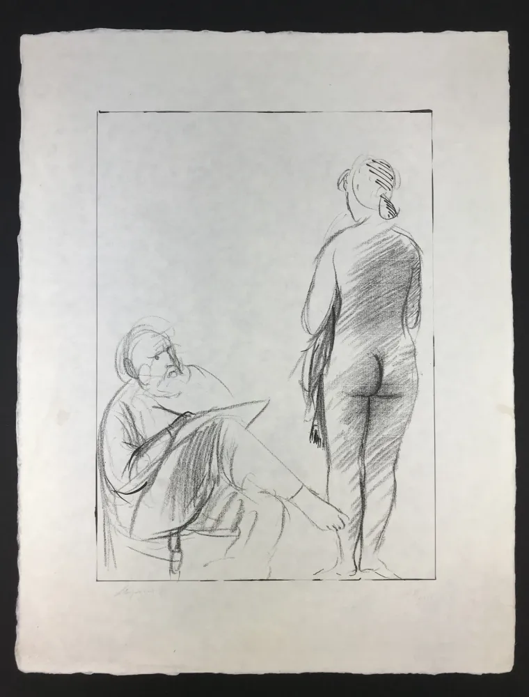 Lithografie Manzu - Pittore e Modella