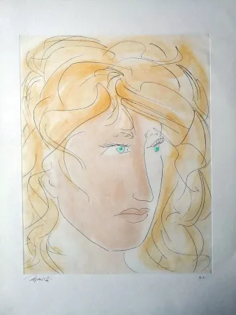 Ets En Aquatint Manzu - Volto