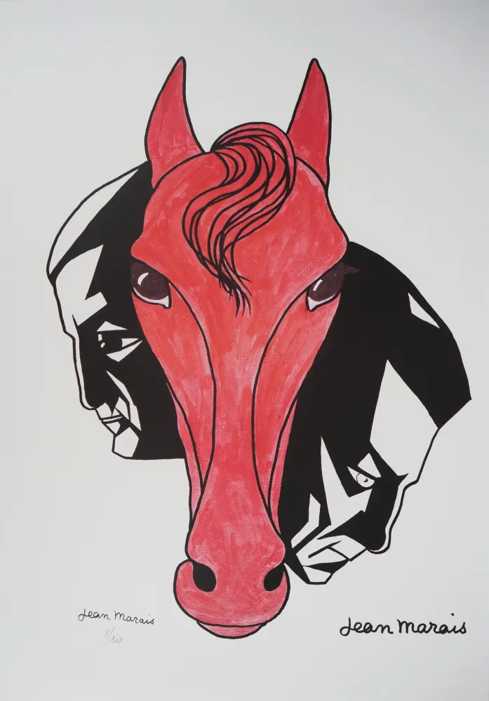 Lithografie Marais  - Hommage équestre à Gabin et Ventura (Film 