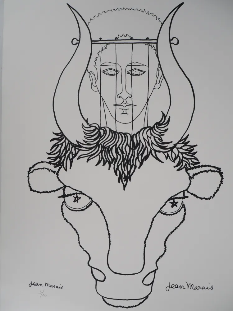 Lithografie Marais  - Mythologie : Hommage à Pan