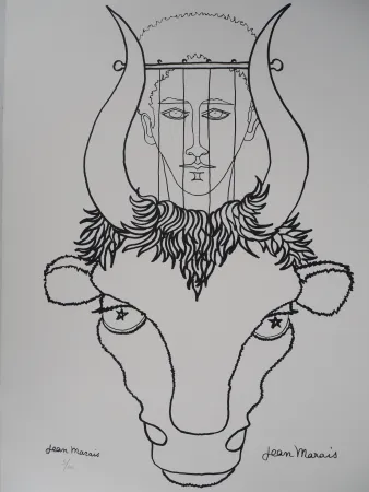 Lithografie Marais  - Mythologie : Hommage à Pan